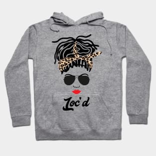 Loc'd Black Woman Leopard Print Bandana Hoodie